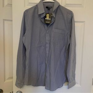 NWT Men's Gray Casual Button Down Shirt
